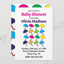 傘のカラフル傘の赤ちゃんガールシャワー