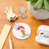 傘のキーチェーン付き小さな女の子 キーホルダー