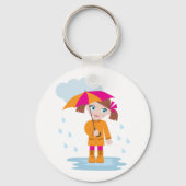 傘のキーチェーン付き小さな女の子 キーホルダー (正面)