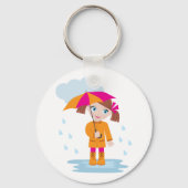 傘のキーチェーン付き小さな女の子 キーホルダー (裏面)