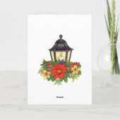 傘のクリスマスカードを持つヴィンテージの女の子 シーズンカード (裏面)