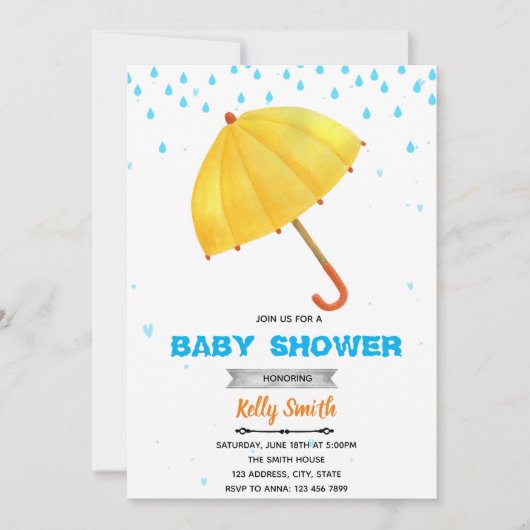 傘のシャワー招待状 招待状 (正面)
