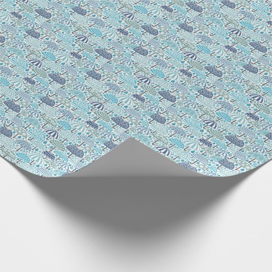 傘のデザインの包装紙 ラッピングペーパー (角)