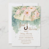 傘のバラ4月シャワーが5月の花をもたらす 招待状 (正面)