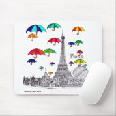 傘のパリEffielタワーとの旅行 マウスパッド (マウス)