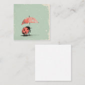 傘のパレード:愛らしいラディバグ ノートカード (正面/裏面)
