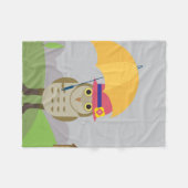 傘のフクロウ フリースブランケット (正面(横))