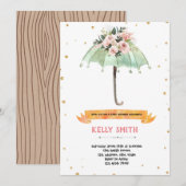 傘のベイビーシャワー テーマ 招待状 (正面/裏面)
