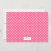 傘のベビーはシャワーのピンクを振りかけます 招待状 (裏面)