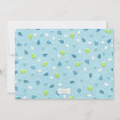 傘のベビーはシャワーの招待状の男の子を振りかけます 招待状 (裏面)