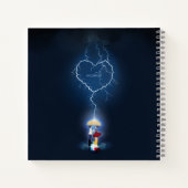 傘の下でロマンチックな瞬間 ノートブック (裏面)