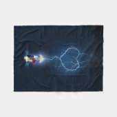 傘の下でロマンチックな瞬間 フリースブランケット (正面(横))