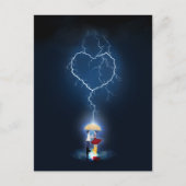 傘の下でロマンチックな瞬間 ポストカード (正面)