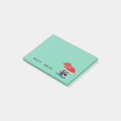 傘の下に座ったかわいいゼブラ ポストイット (アングル)