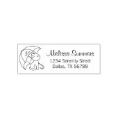 傘の下のかわいい猫アドレス手書きスタンプ セルフインキングスタンプ (デザイン)