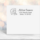 傘の下のかわいい眠い小さなキツネアドレス セルフインキングスタンプ