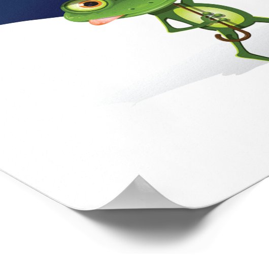 傘の下のカエル ポスター (角)