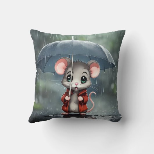 傘の下のネズミ クッション (裏面)