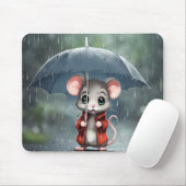 傘の下のネズミ マウスパッド (マウス)