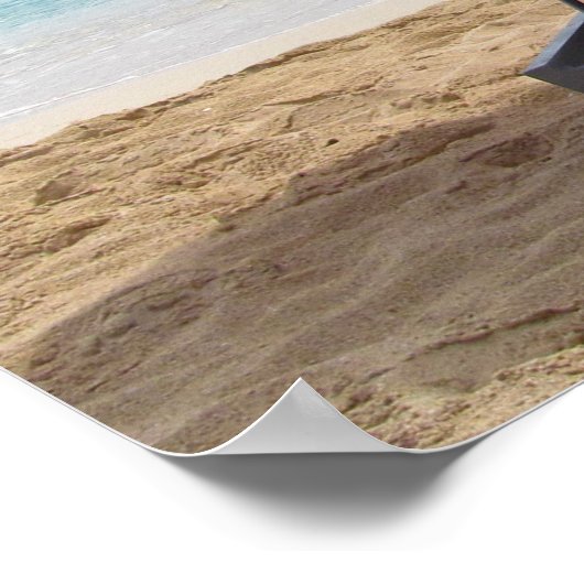 傘の下のビーチの椅子が二つ ポスター (角)