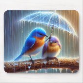 傘の下のブルーバード マウスパッド (正面)