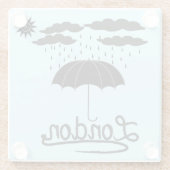 傘の下のロンドン| ガラスコースター (裏面)