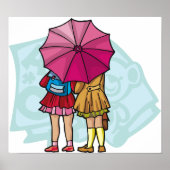 傘の下の女子学生 ポスター (正面)