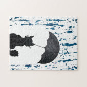 傘の下の猫 ジグソーパズル (横)