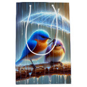 傘の下の青い鳥の誕生日 ミディアムペーパーバッグ (正面)