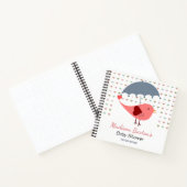 傘の下の鳥の雨ハート赤ちゃんシャワー ノートブック (内部)