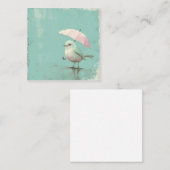 傘の下の鳥:居心地の良い挨拶 ノートカード (正面/裏面)