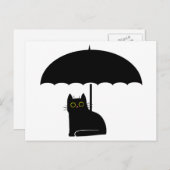 傘の下の黒猫 ポストカード (正面/裏面)