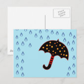 傘の入った雨の日 ポストカード (正面/裏面)