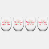 傘の定年パーティー付きカガエル ステムなしワイングラス (裏面)