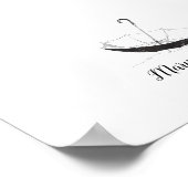 傘の指紋のゲストブック ポスター (角)