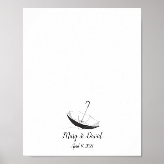 傘の指紋のゲストブック ポスター (正面)