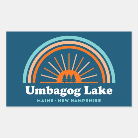 傘の湖ニューハンプシャーメイン 長方形シール (正面)