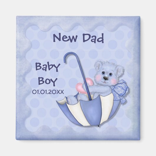 傘の熊カスタマイズ- Boy マグネット (正面)