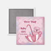 傘の熊カスタマイズ- Girl マグネット (正面/裏面)