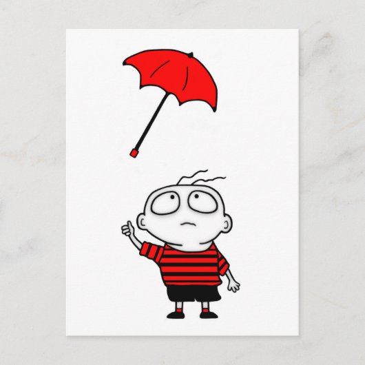 傘の男の子 ポストカード (正面)