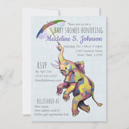 傘の象 招待状 (正面)