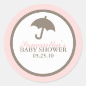 傘の赤ちゃんシャワーシール ラウンドシール (正面)