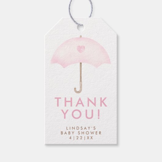 傘の赤ちゃんシャワー ギフトタグ (正面)