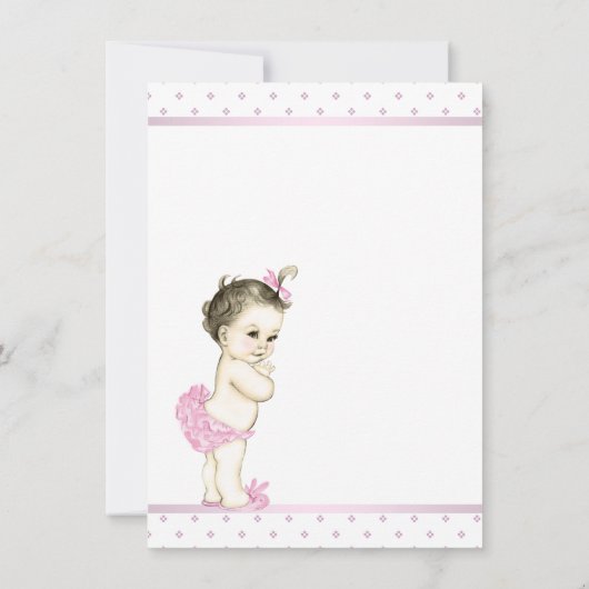 傘の赤ちゃん女の子を振りかける赤ちゃんシャワーありがとう サンキューカード (裏面)