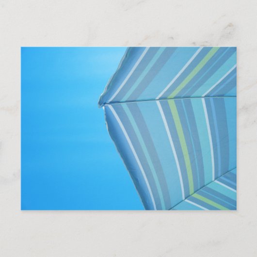傘の青の郵便はがき ポストカード (正面)