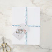 傘の飛んでいる女の子の贈り物ラベル ギフトタグ (より糸付き)