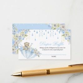 傘まきベビーテディベアおむつラッフル エンクロージャーカード