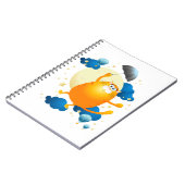 傘をさしたかわいい子猫が空を飛ぶ ノートブック (左側)