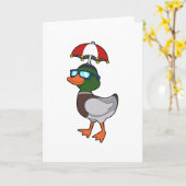 傘をさすカエルのイラスト.PNG カード (黄色い花)