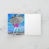 傘をさす少女のレイン・グリーティングカード サンキューカード (内部)